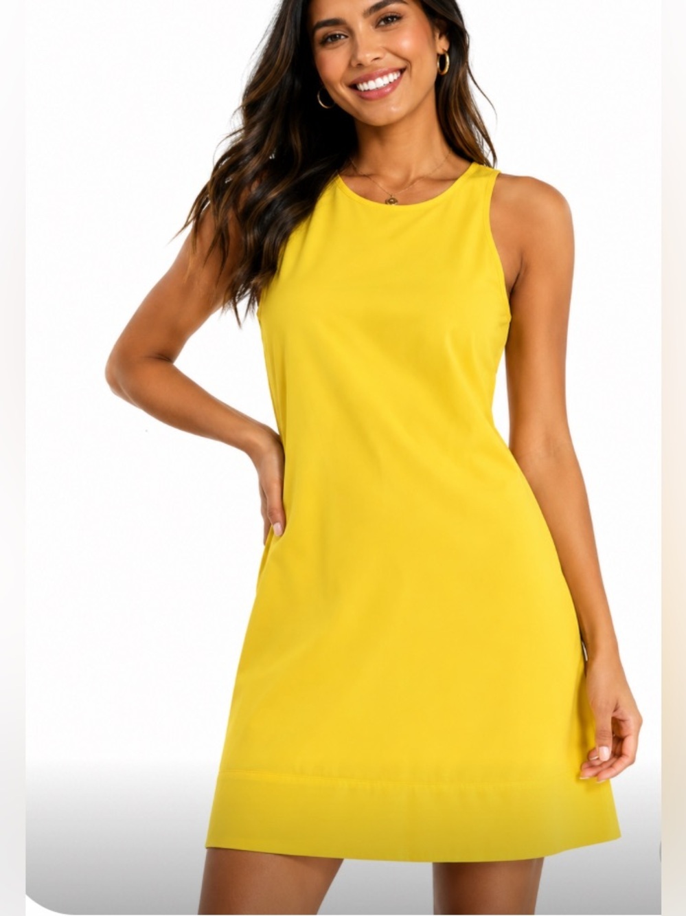 Leith Canary Yellow Sleeveless Mini Dress